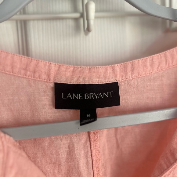 Lane Bryant Blush Peasant Blouse Linen Lightweight‎ - Picture 3 of 7